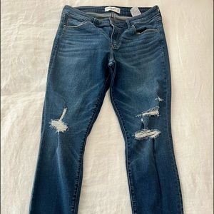 Dark Wash Abercrombie Mid Rise Super Skinny Jean